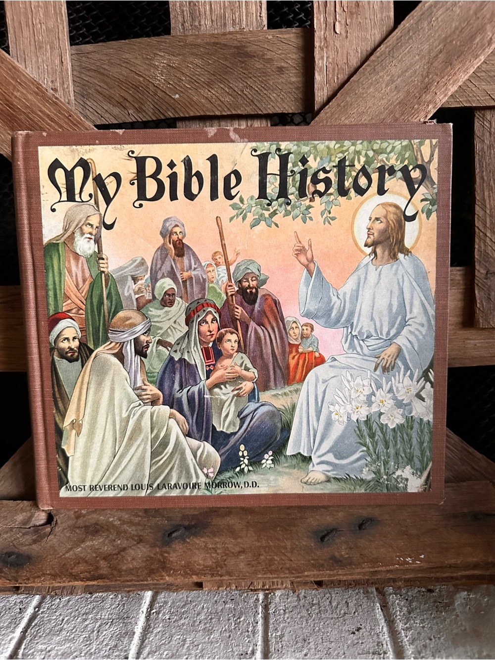 Vintage 1950 My Bible History In Pictures Bishop Morrow Catholic Hardcover Book - Picture 1 of 14